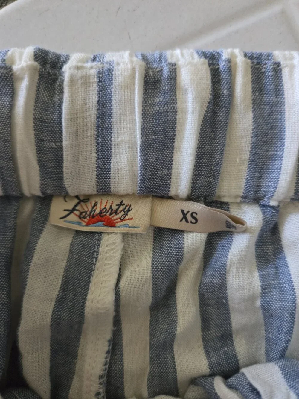 Faherty Pacific Beach Pants Blue Lucy Stripe XS - Picture 3 of 5